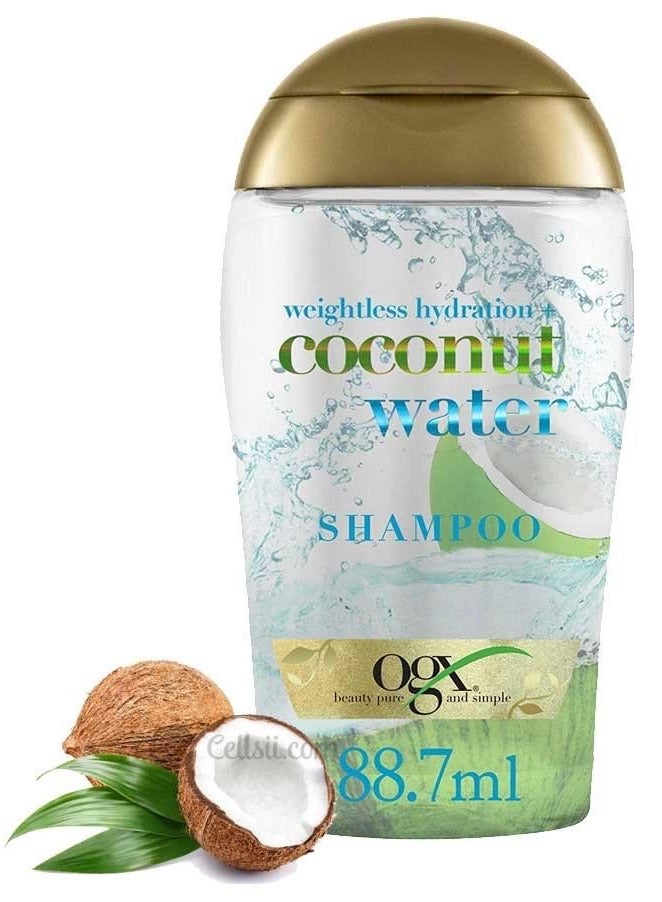 Ogx Weightless Hydration Shampoo + Coconut Water, 88.7 ml - Image 1